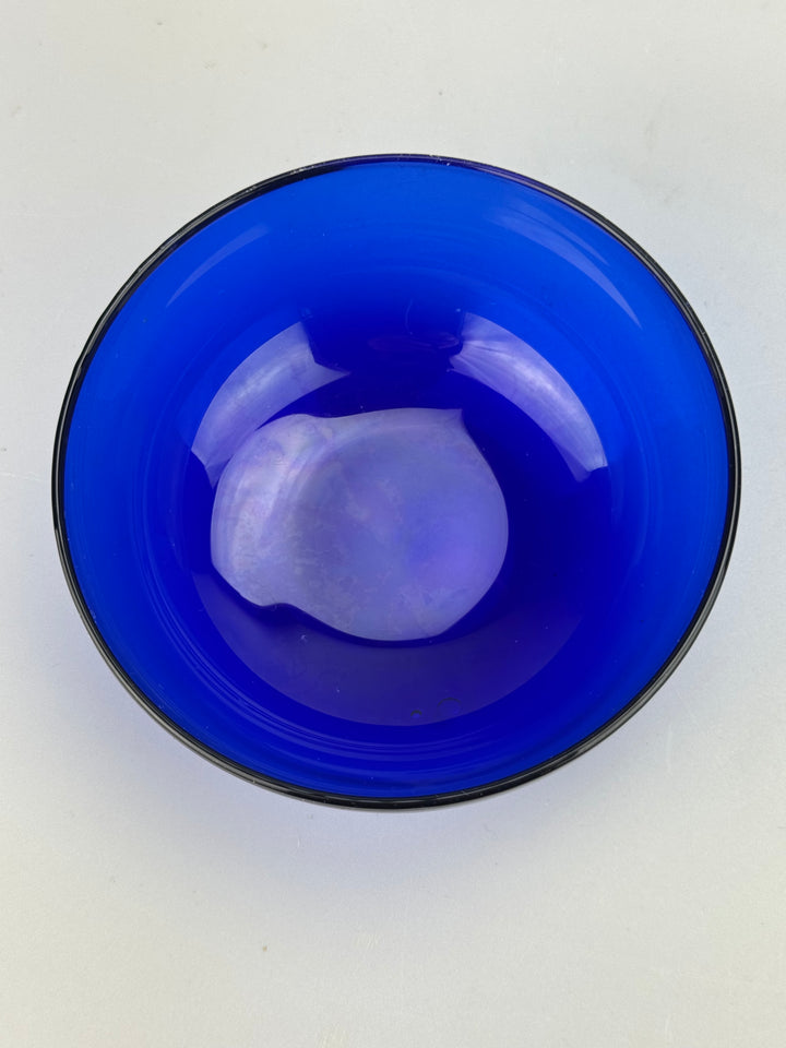 Set di 10 ciotoline in vetro blu cobalto anni ’70