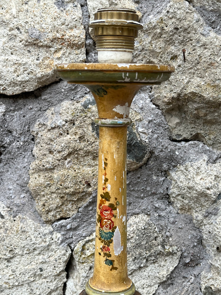 Lampada da tavolo legno dipinto