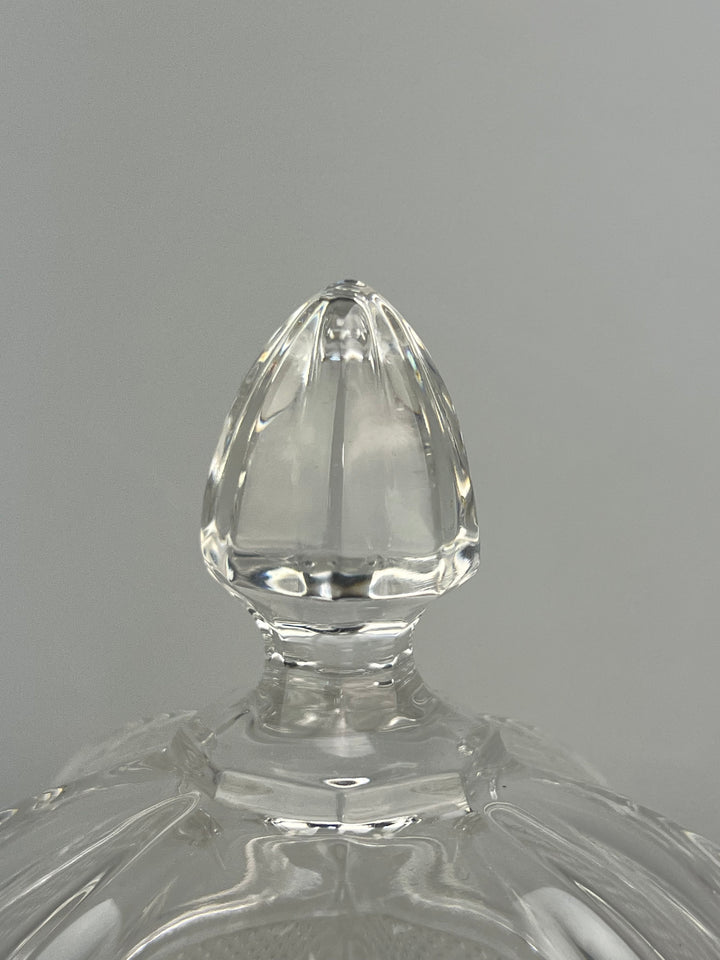 Porta bon bon in cristallo molato con coperchio