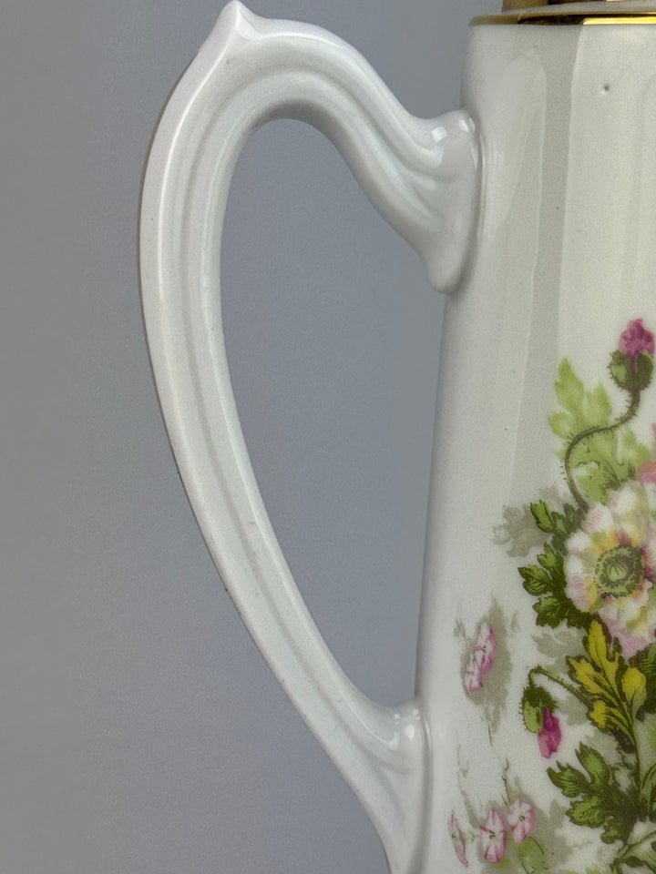 Caffettiera in porcellana decoro floreale Limoges