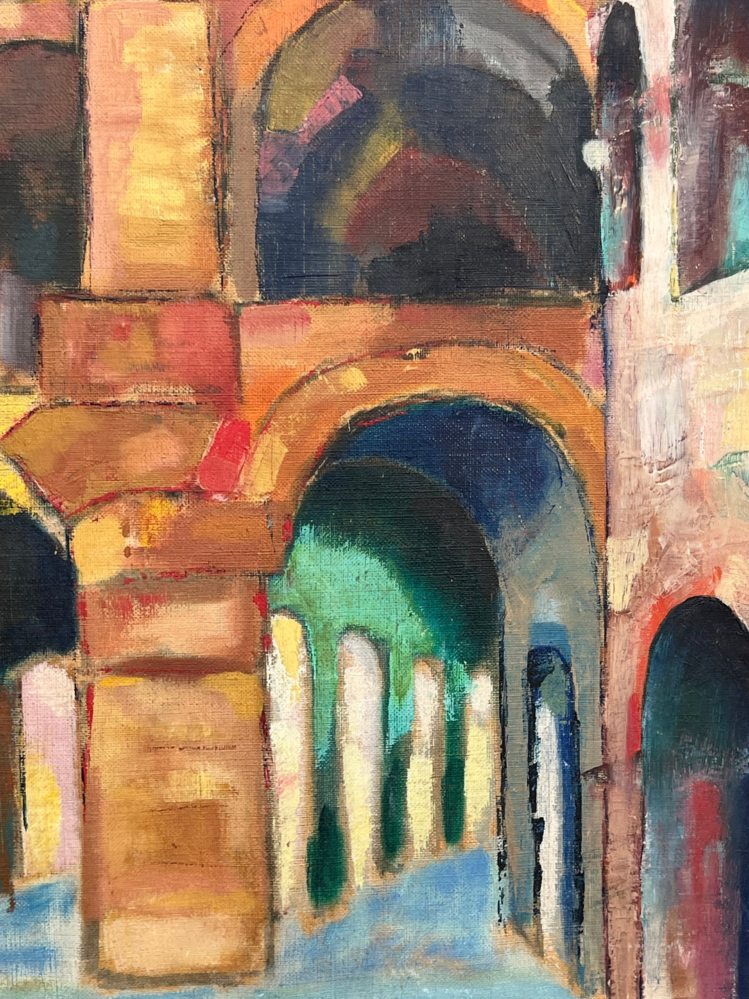 Quadro olio su tela Renato Rimassa, Fuga d’Archi (1958)