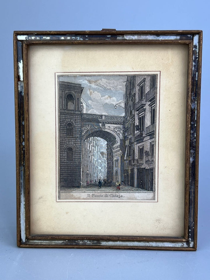 Set di 4 incisioni Roma antica colorate a mano XIX secolo