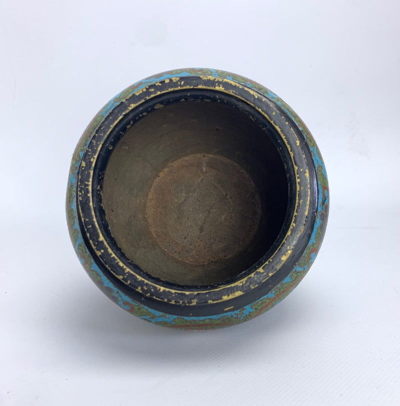 Vaso cloisonée smaltato