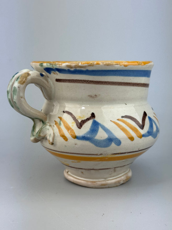 Brocca in maiolica popolare dipinta a mano