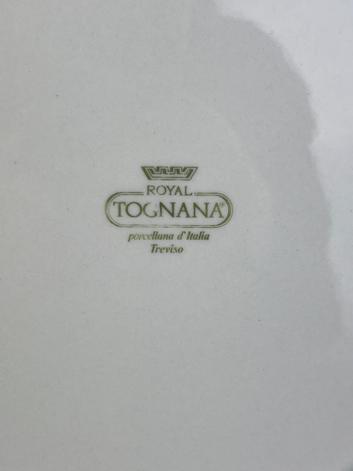 Servizio da tavola per 10 persone Royal Tognana decoro floreale blu e profili oro