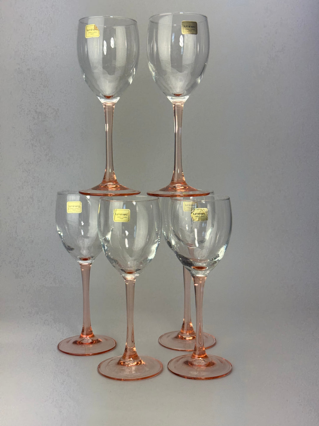 Set di 6 Calici Luminarc France con stelo rosa