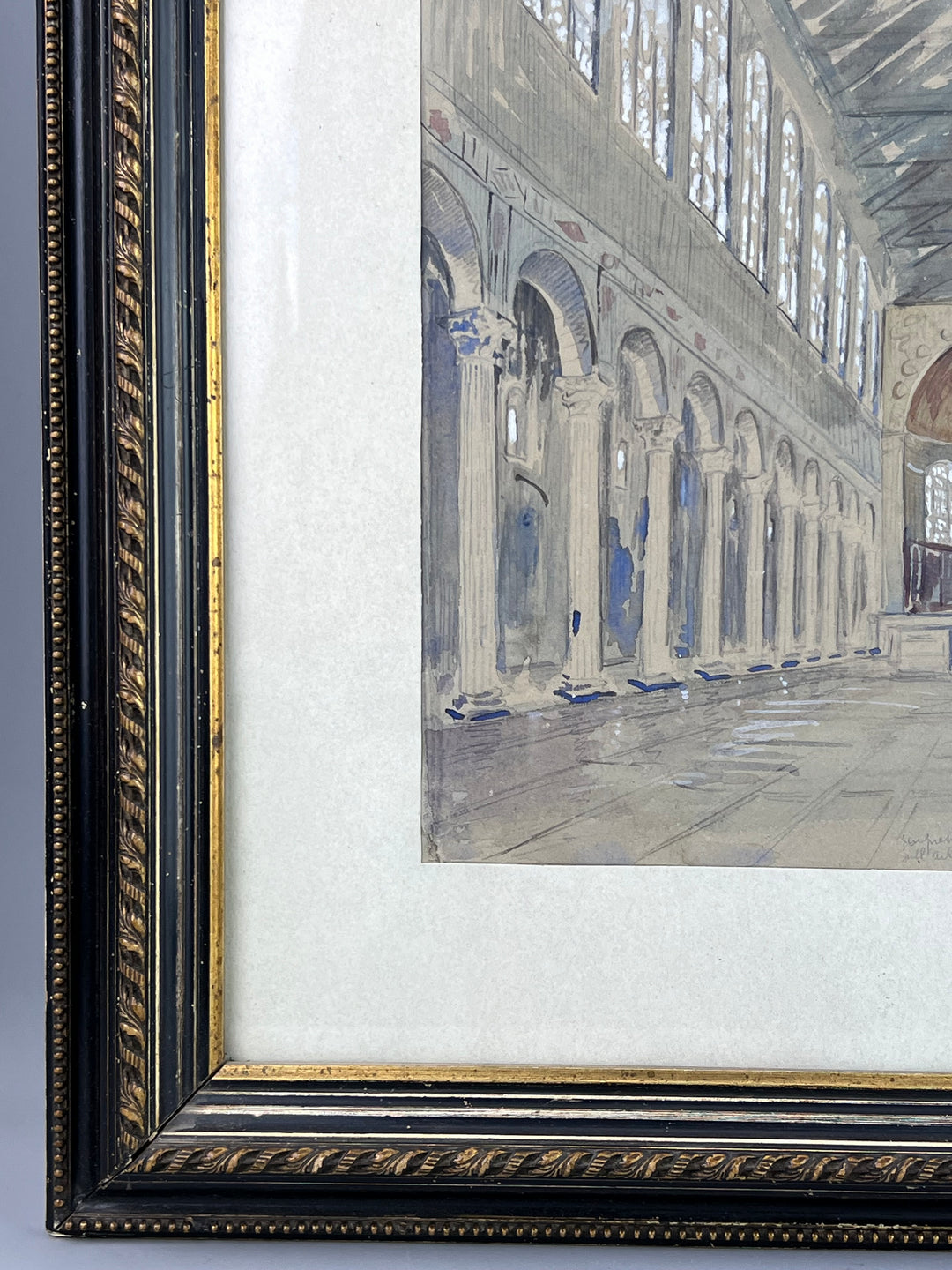 Acquarello Interno della Basilica di Santa Sabina all’Aventino Roma