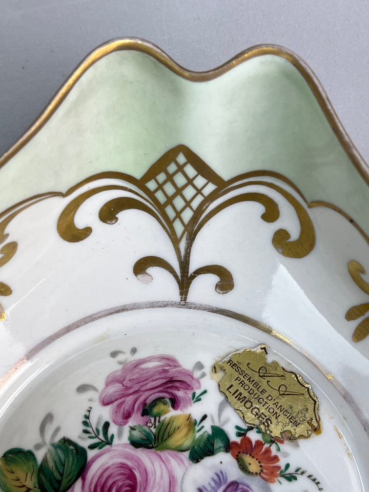 Svuotatasche in porcellana decorata stile Limoges, anni '50