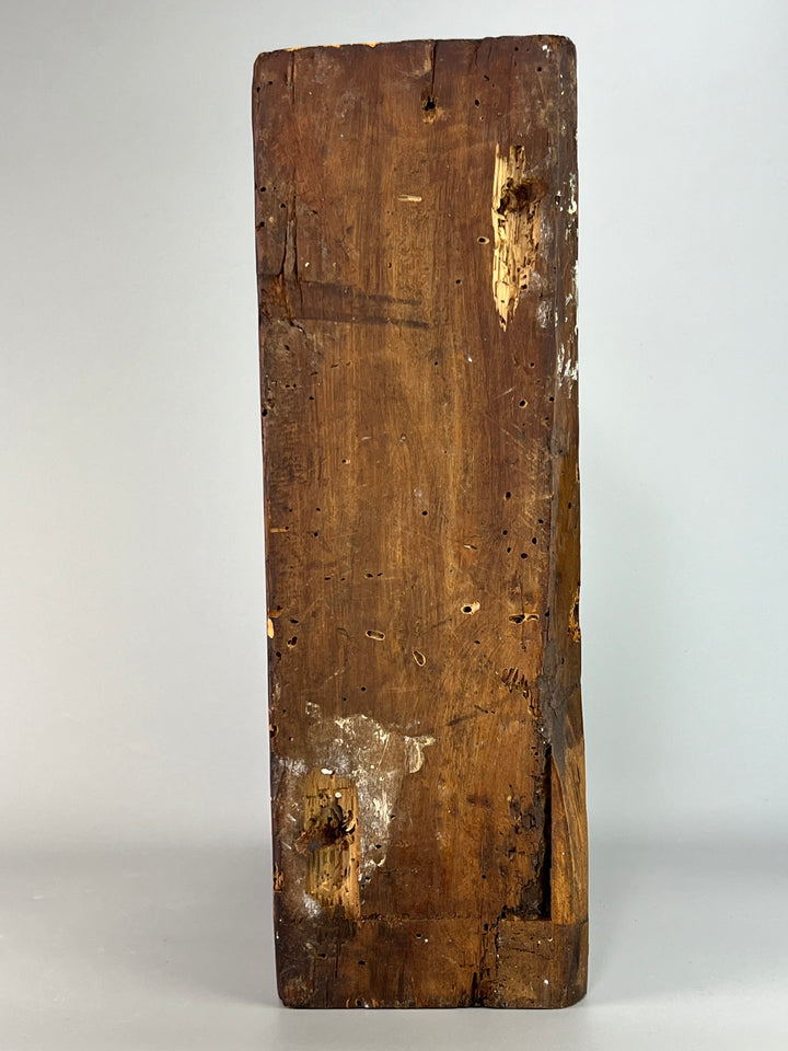 Coppia di capitelli in legno intagliati a mano elementi architettonici antichi