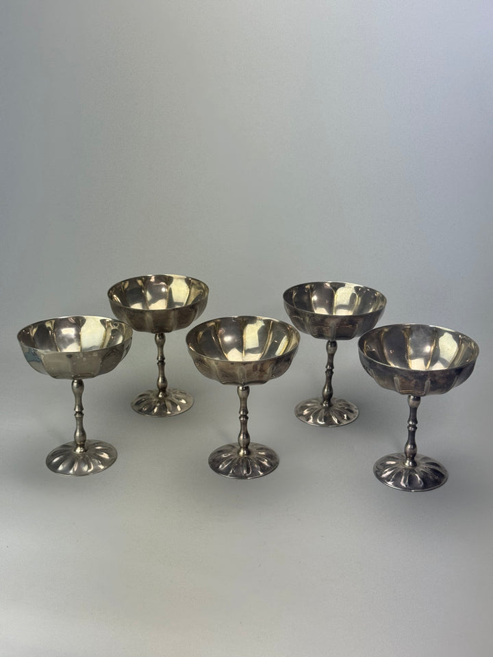 Set di 5 Coppette Vintage Silver Plated