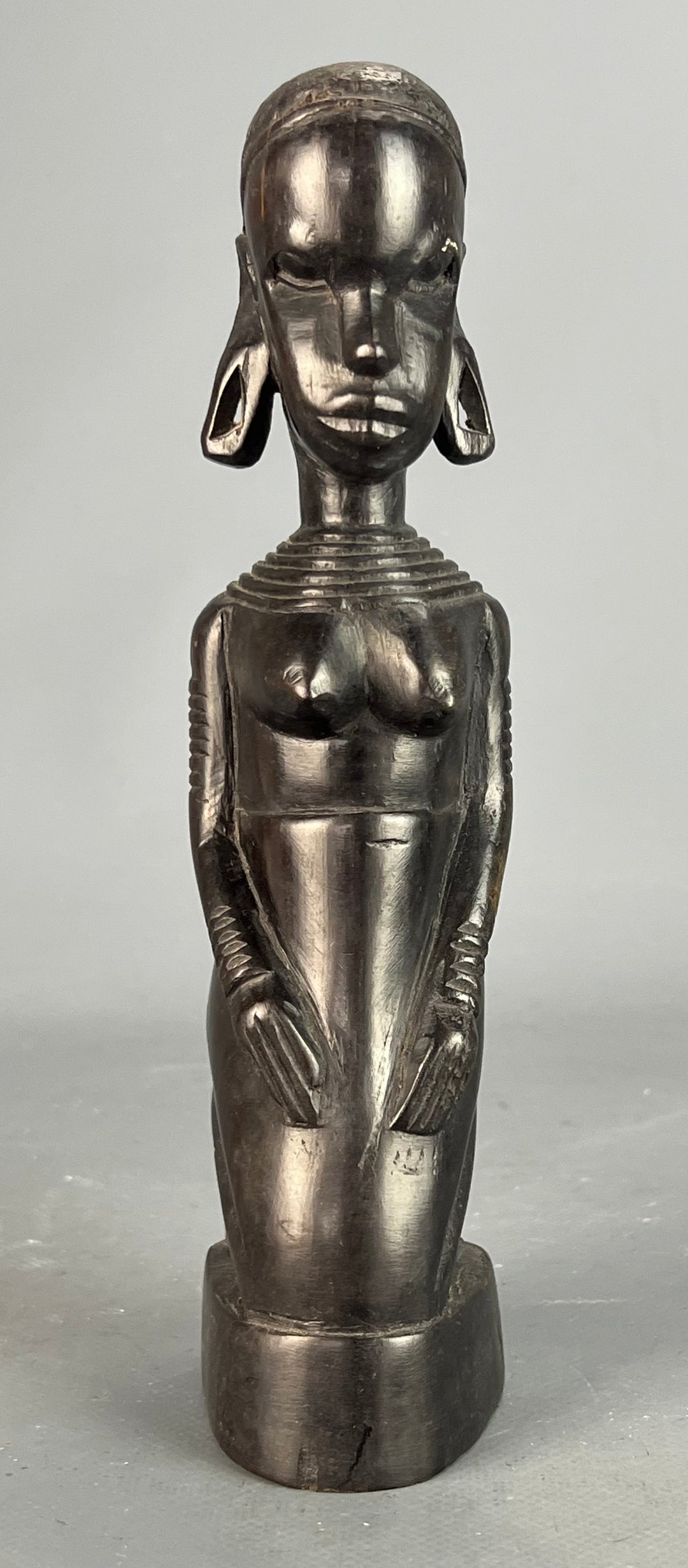 Statua donna africana ebano intagliato
