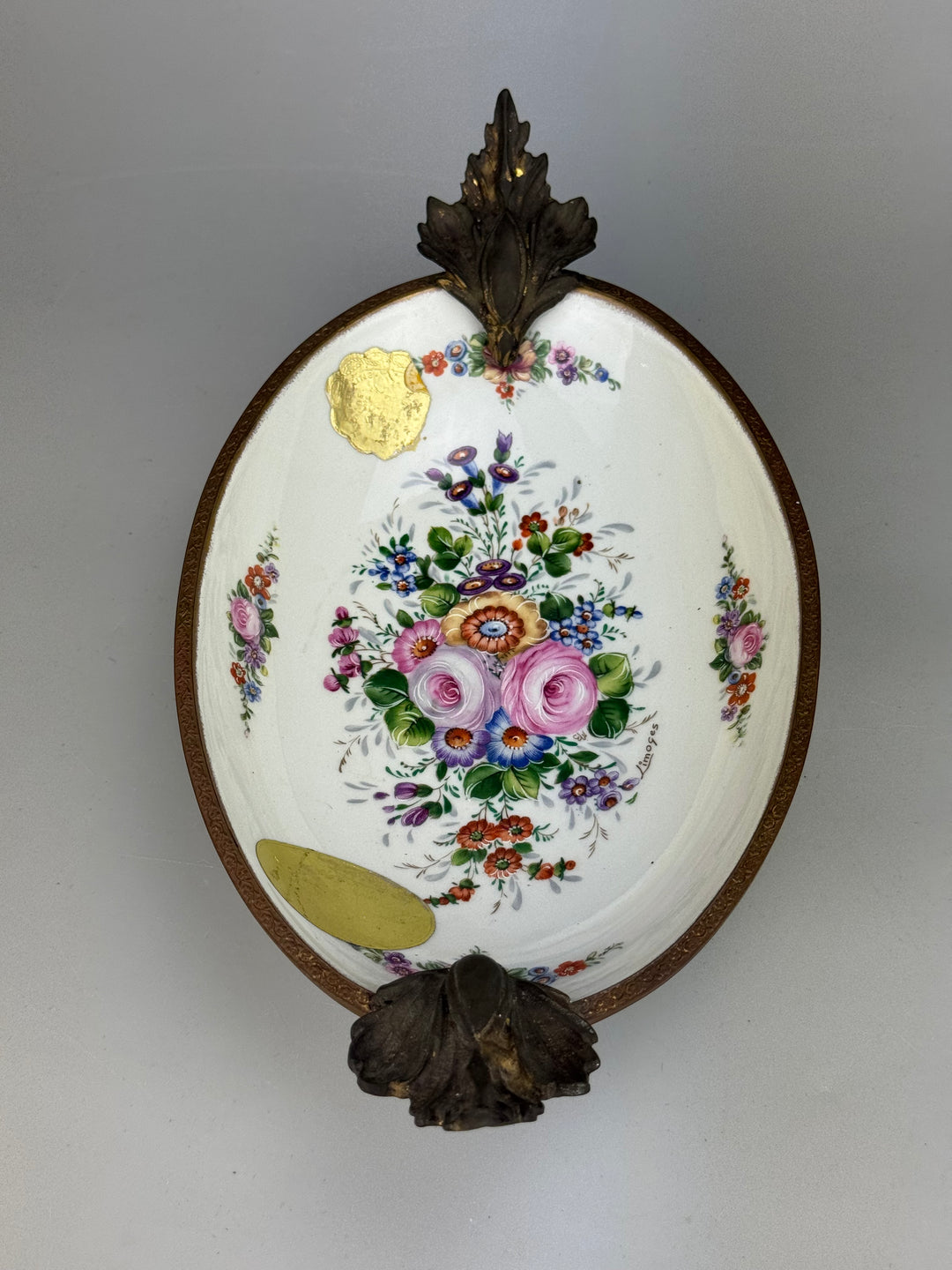 Svuotatasche vintage Limoges France in porcellana dipinta a mano