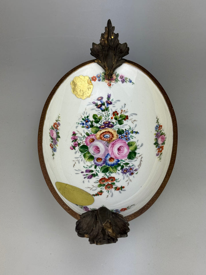 Svuotatasche vintage Limoges France in porcellana dipinta a mano