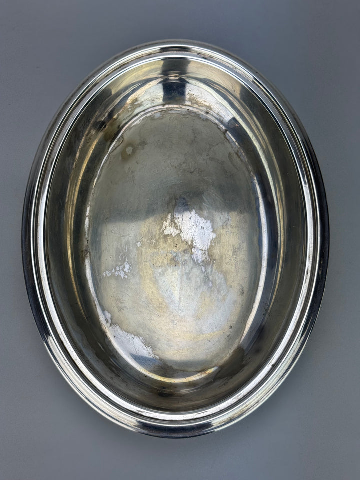 Legumiera inglese con coperchio in silverplate vintage