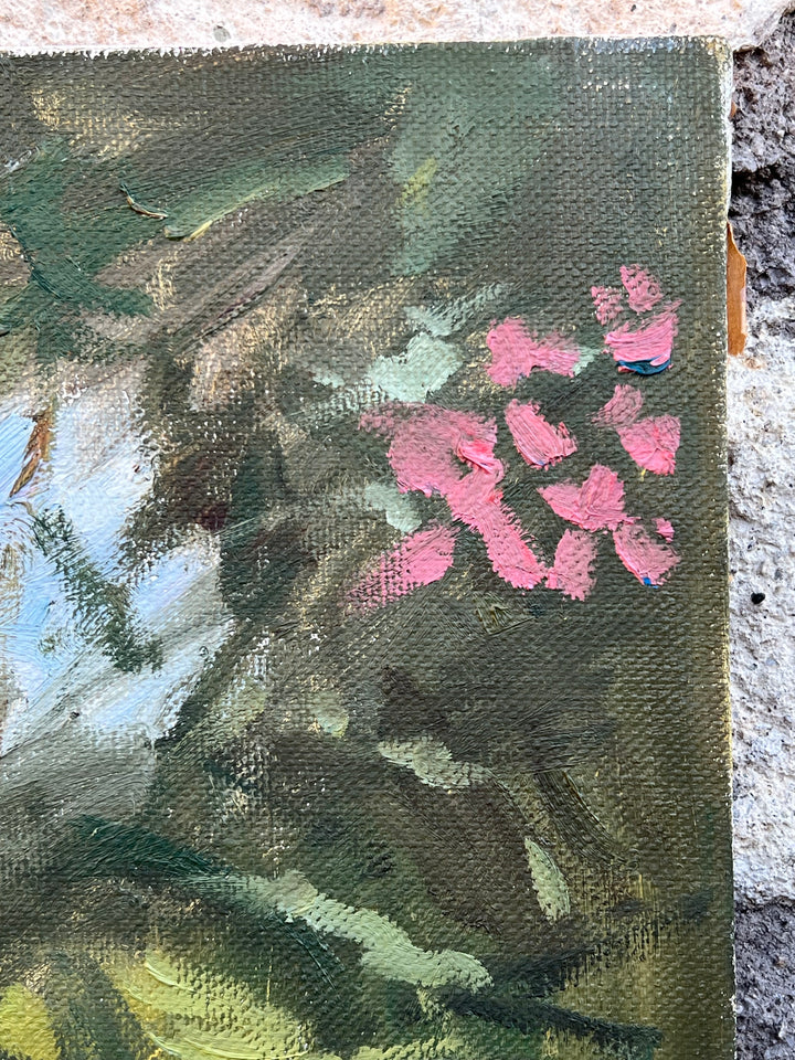 Quadro olio su tela "Rododendri"