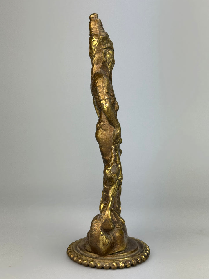 Coppia di statue balinesi in ottone figure tradizionali