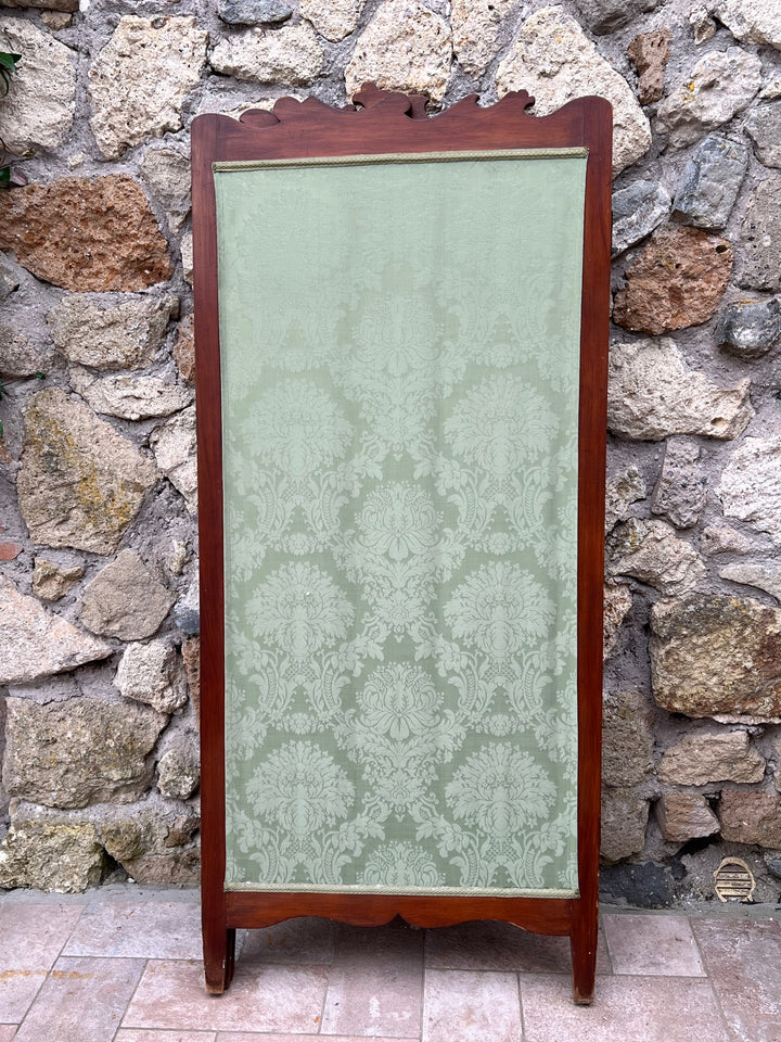 Paravento legno tessuto damascato verde