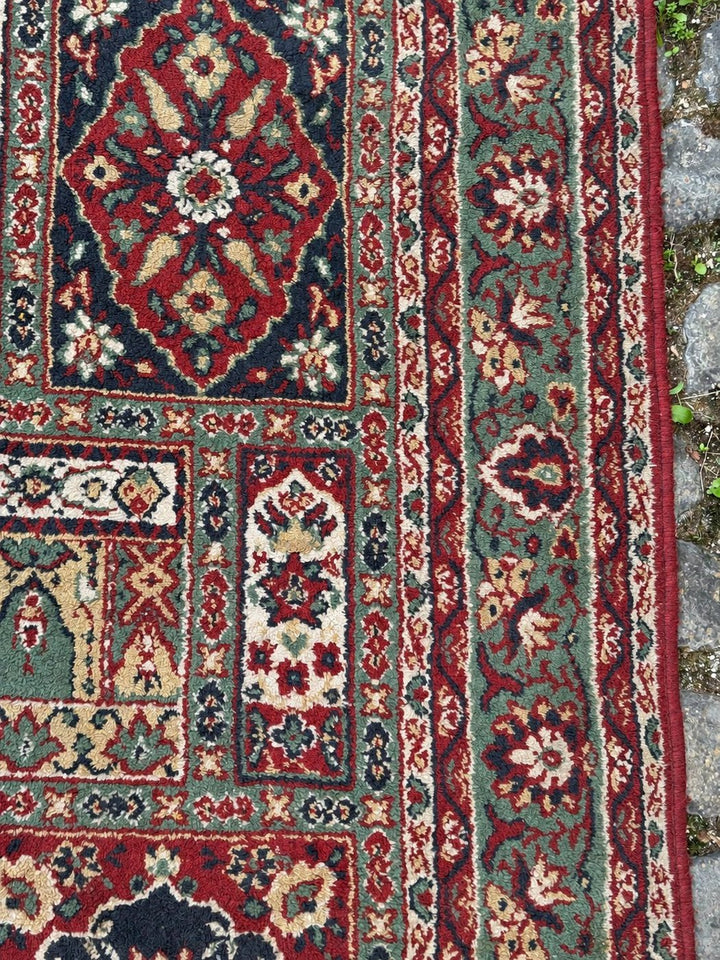 Tappeto vintage pakistano in lana – motivo a giardino – 226 × 145 cm