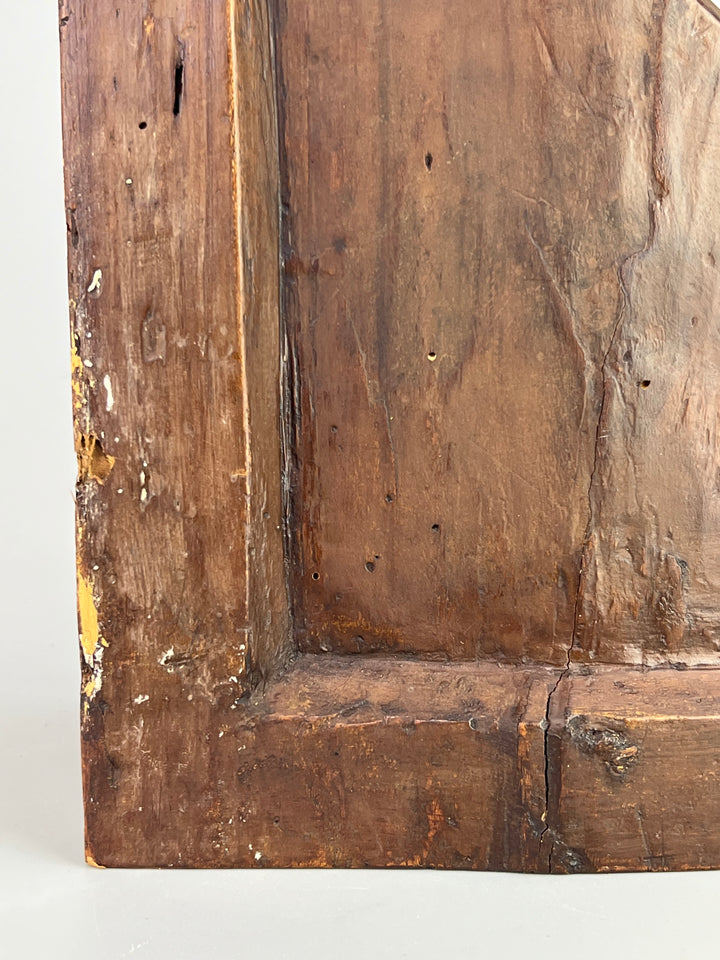 Coppia di capitelli in legno intagliati a mano elementi architettonici antichi