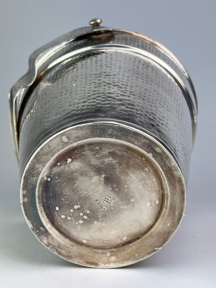 Secchiello da Ghiaccio in Silverplated Martellato con Pinza – Vintage