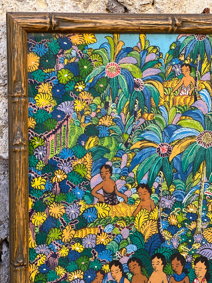 Quadro Balinese paesaggio con figure