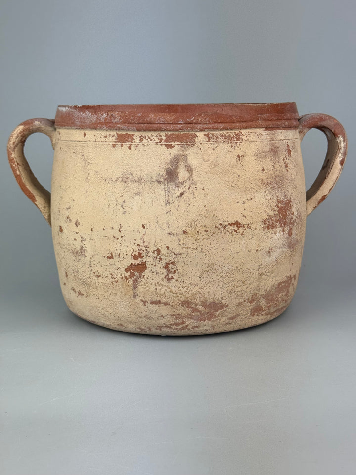 Contenitore rustico vintage in terracotta con due manici