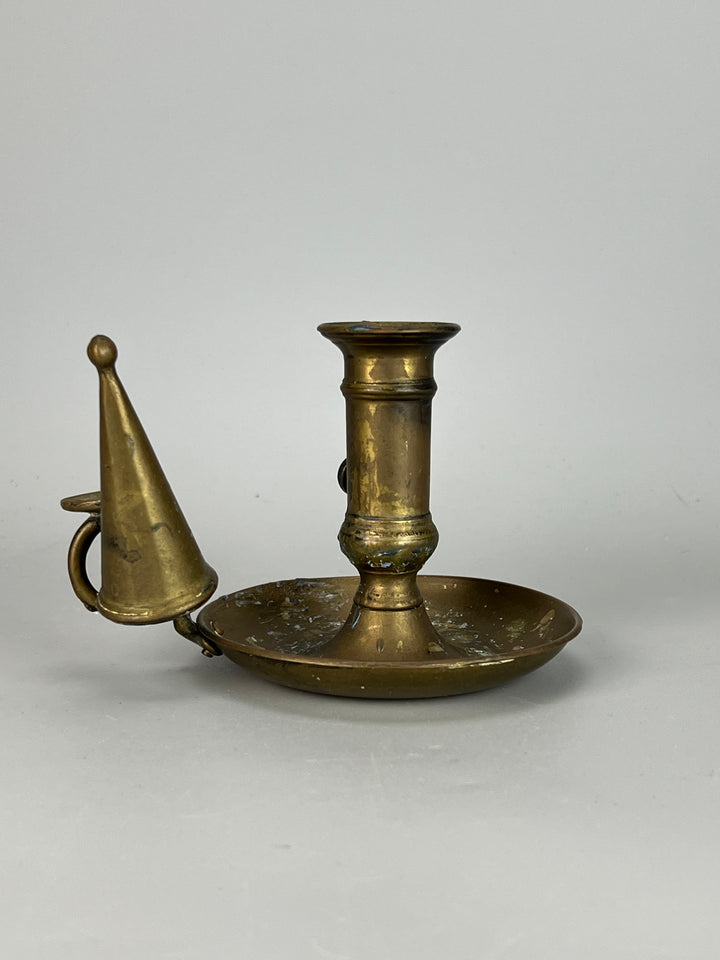 Portacandela ottone spengifiamma vintage