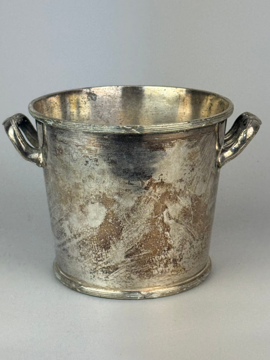 Secchiello ghiaccio vintage Royal Queen Sheffield Caffè Martini Rossi Roma Altezza 14,5 cm