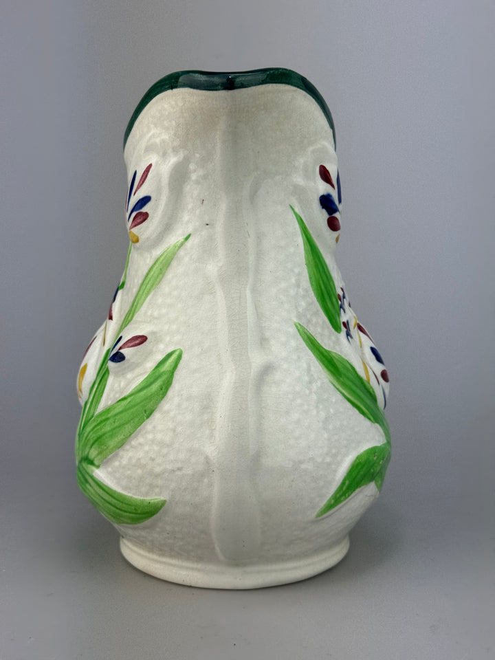 Brocca in ceramica decorata a mano con motivo floreale