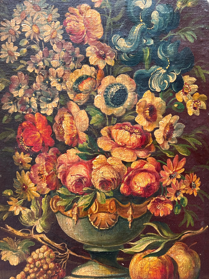 Coppia Quadri Bouquet olio su tela primi '900