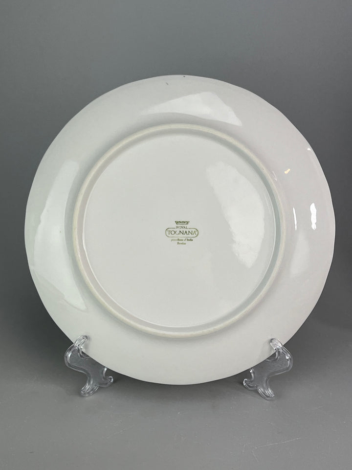 Servizio da tavola per 10 persone Royal Tognana decoro floreale blu e profili oro