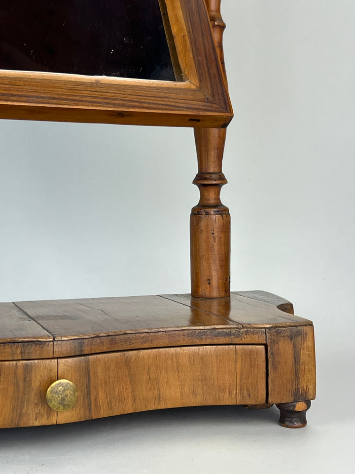 Toletta da Tavolo Antica in Legno – Specchio Orientabile e Cassetto Sottostante