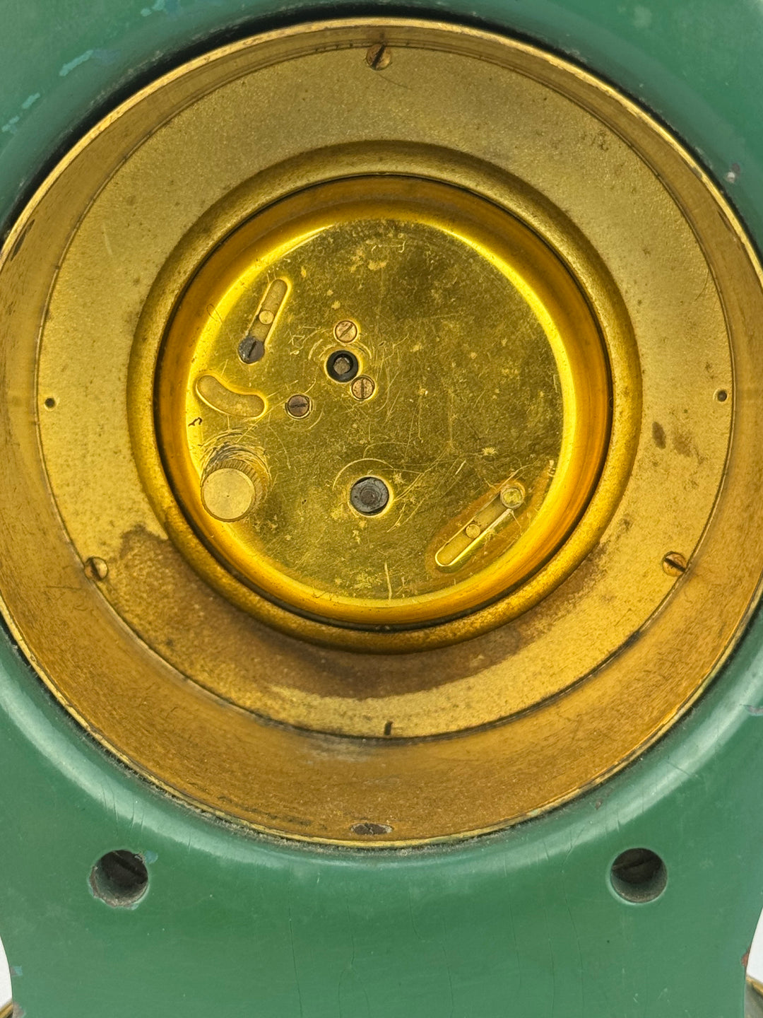 Orologio da Tavolo Luxor Swiss Made Verde e Oro Stile Rococò Vintage