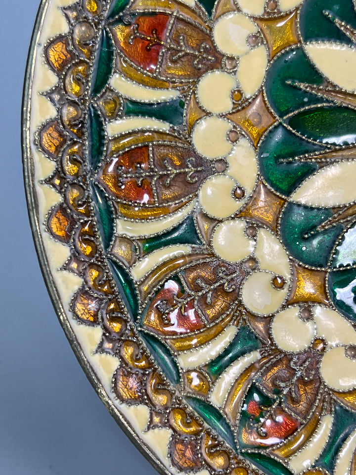 Piatto da parete marocchino in ottone smaltato