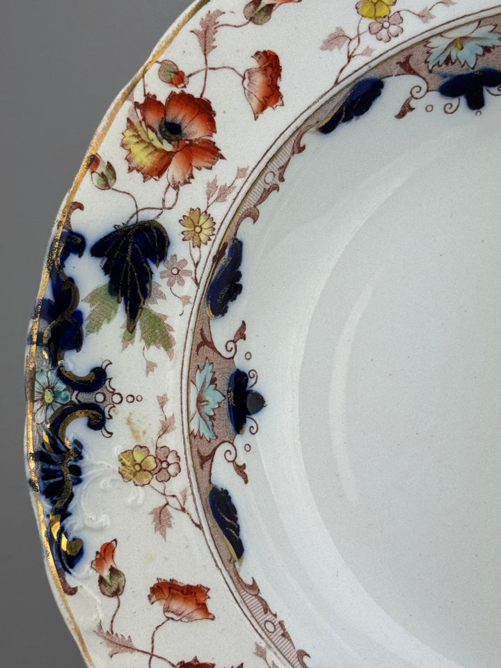 Piatto inglese vintage firmato Leighton stile Imari decoro floreale