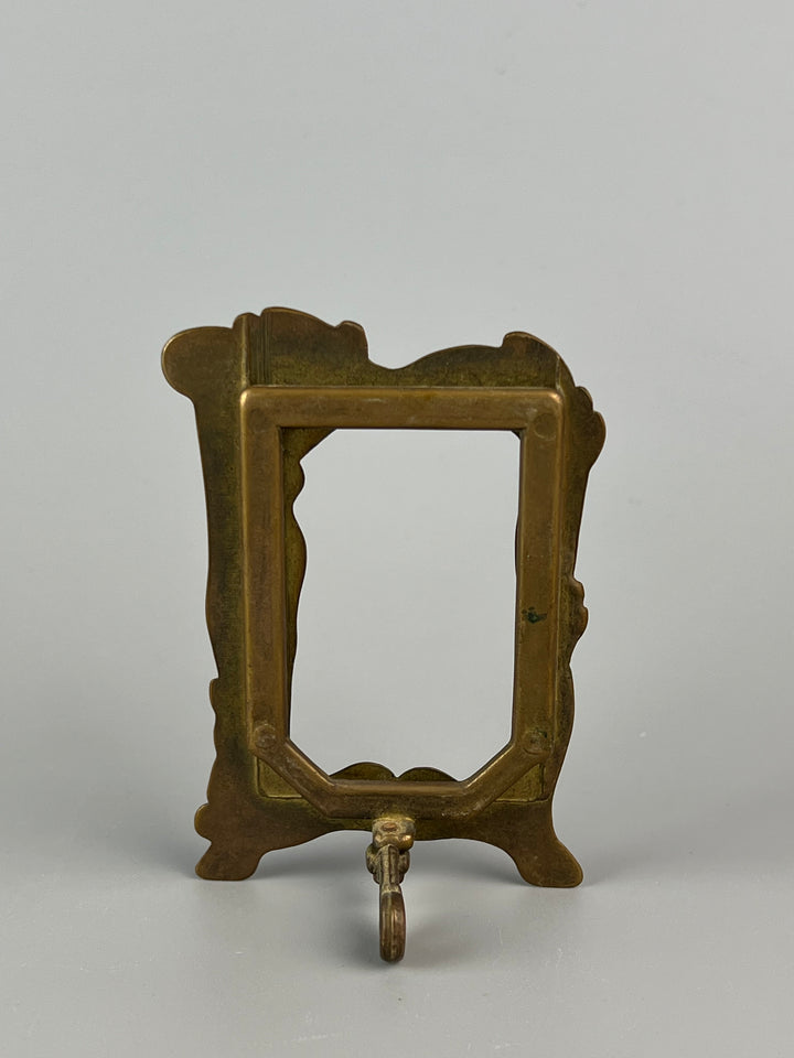 Piccola cornice portafoto in ottone Art Nouveau