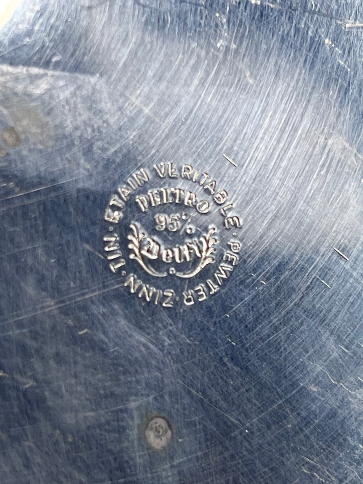 Coppia di candelabri in peltro a 5 bracci stile classico