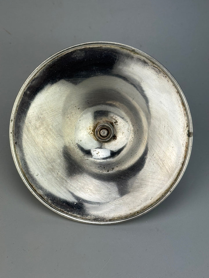 Formaggiera vintage in Vetro con coperchio e vassoio in silverplate