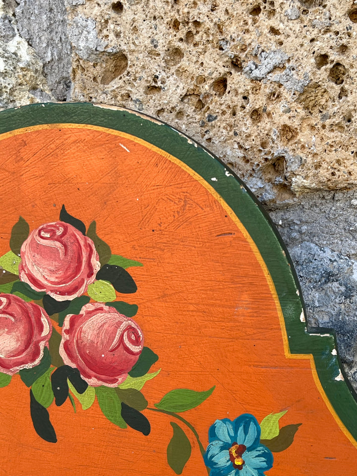 Appendiabiti in Legno Dipinto a Mano – 5 Ganci, Motivo Floreale Folk