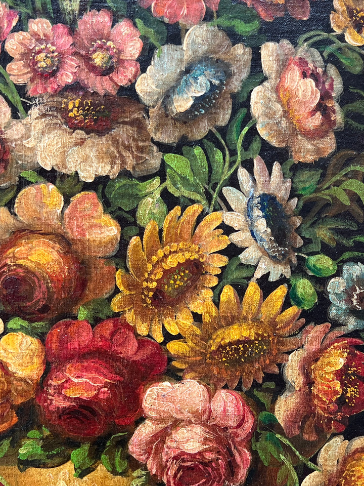Coppia Quadri Bouquet olio su tela primi '900