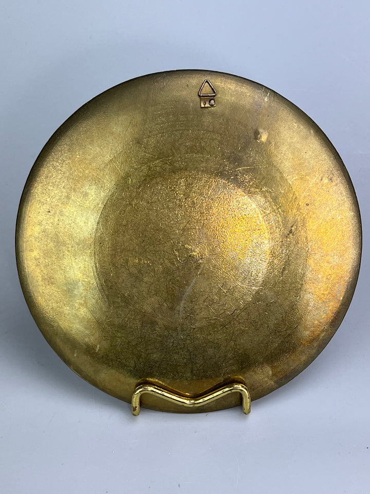 Piatto da parete marocchino in ottone smaltato