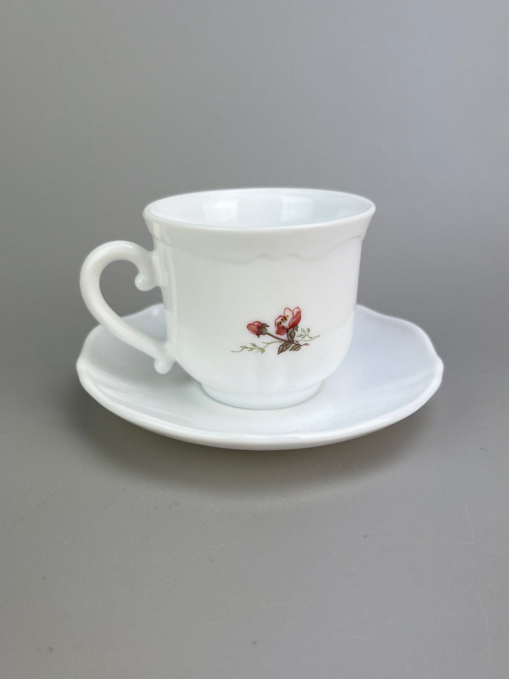 Set da tè per sei persone Arcopal decoro fiori rosa