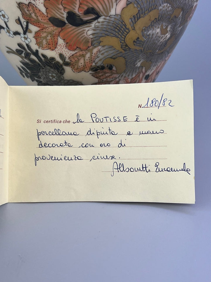 Vaso Cinese porcellana dipinta a mano decoro floreale
