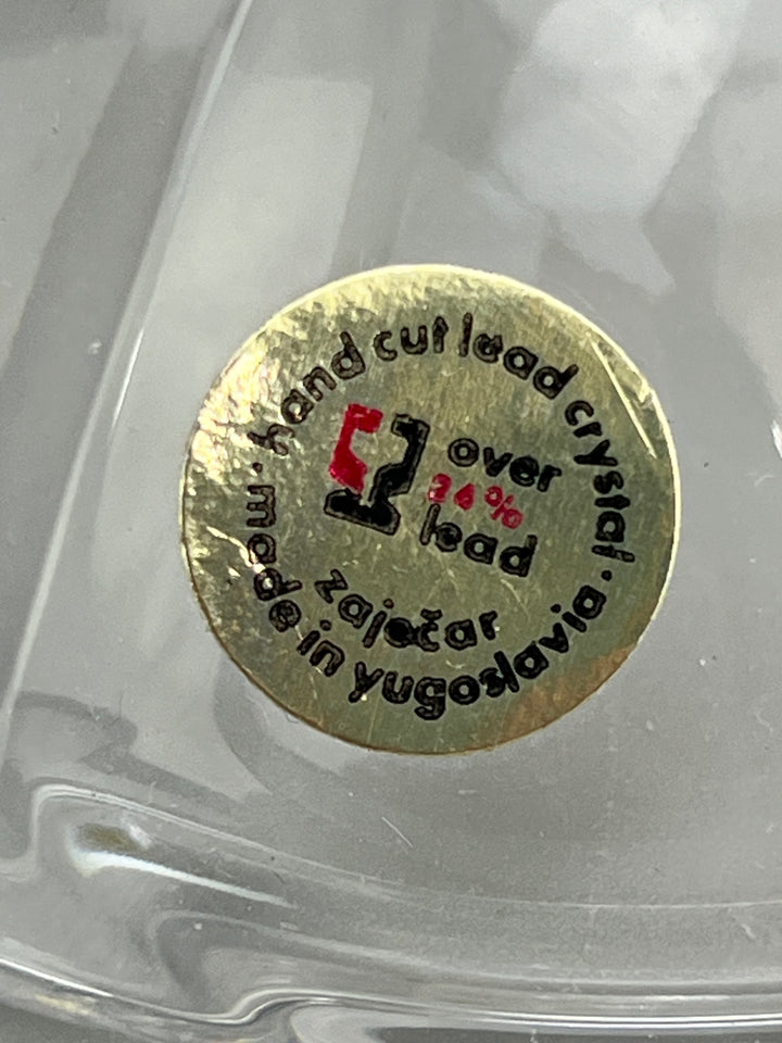 Porta bon bon in cristallo molato con coperchio