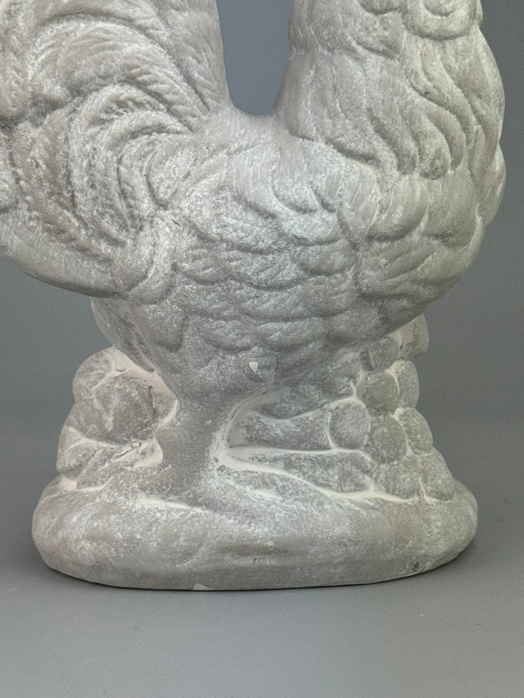 Statua Gallo vintage in gesso decorazione rustica country chic
