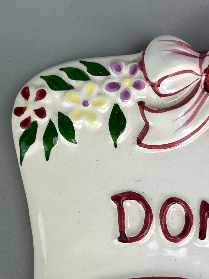 Coppia di targhette vintage in porcellana "Donna" e "Uomo"