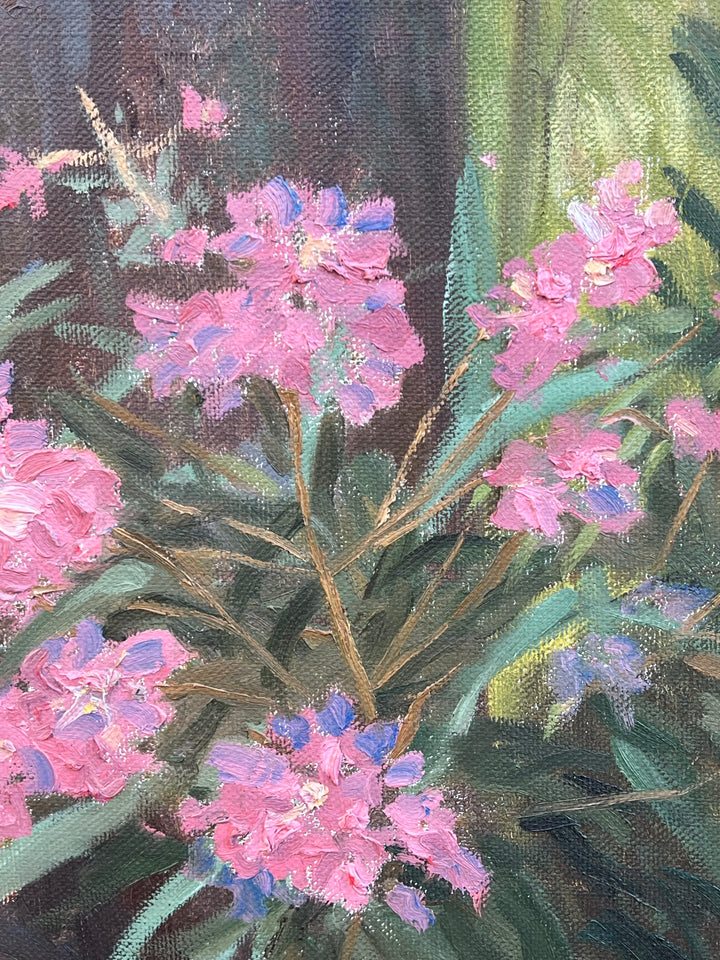 Quadro olio su tela "Rododendri"