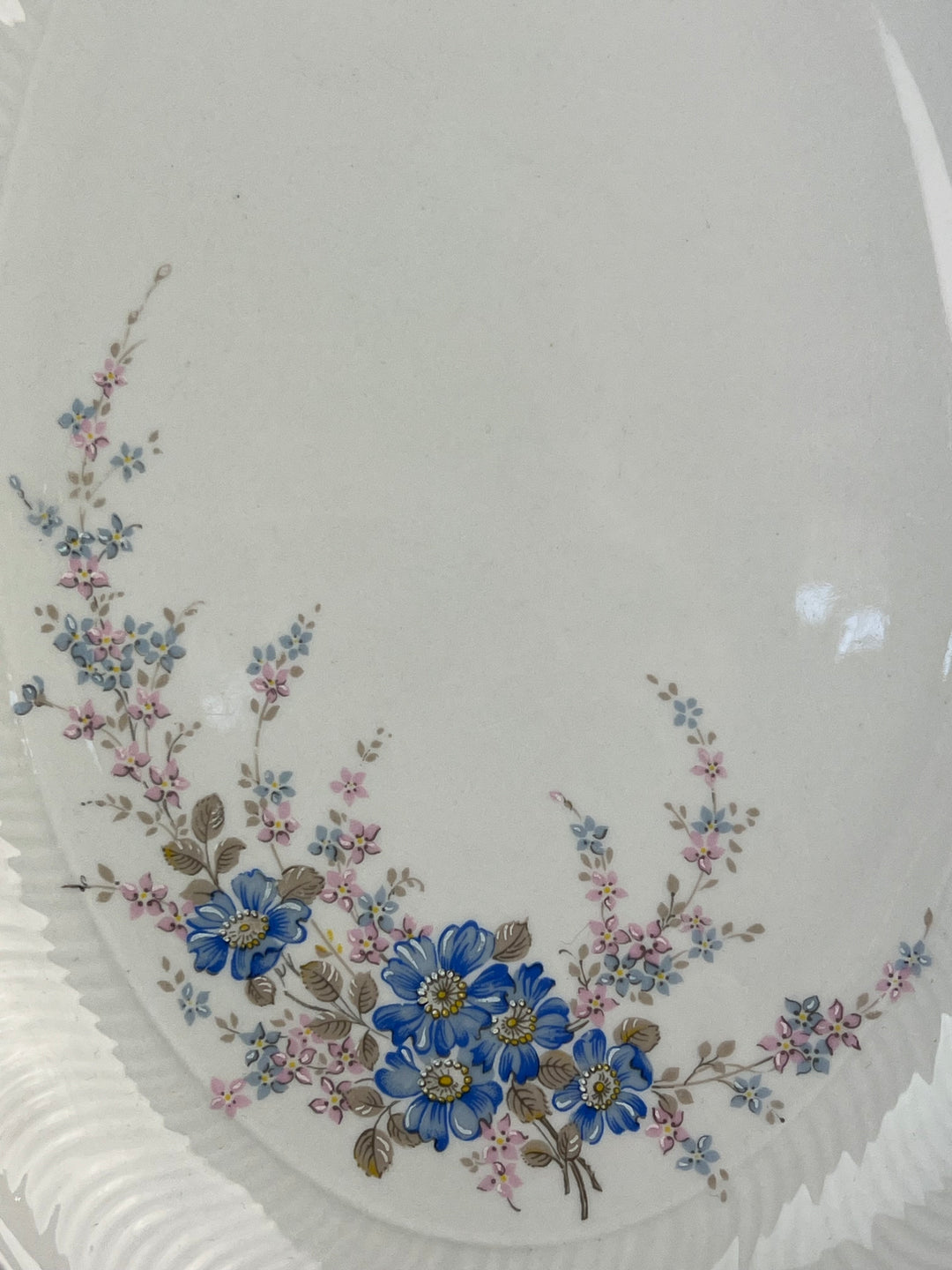 Servizio da tavola per 10 persone Royal Tognana decoro floreale blu e profili oro