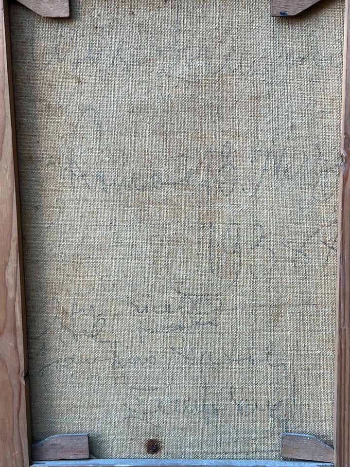 Quadro olio su tela ritratto bambino
