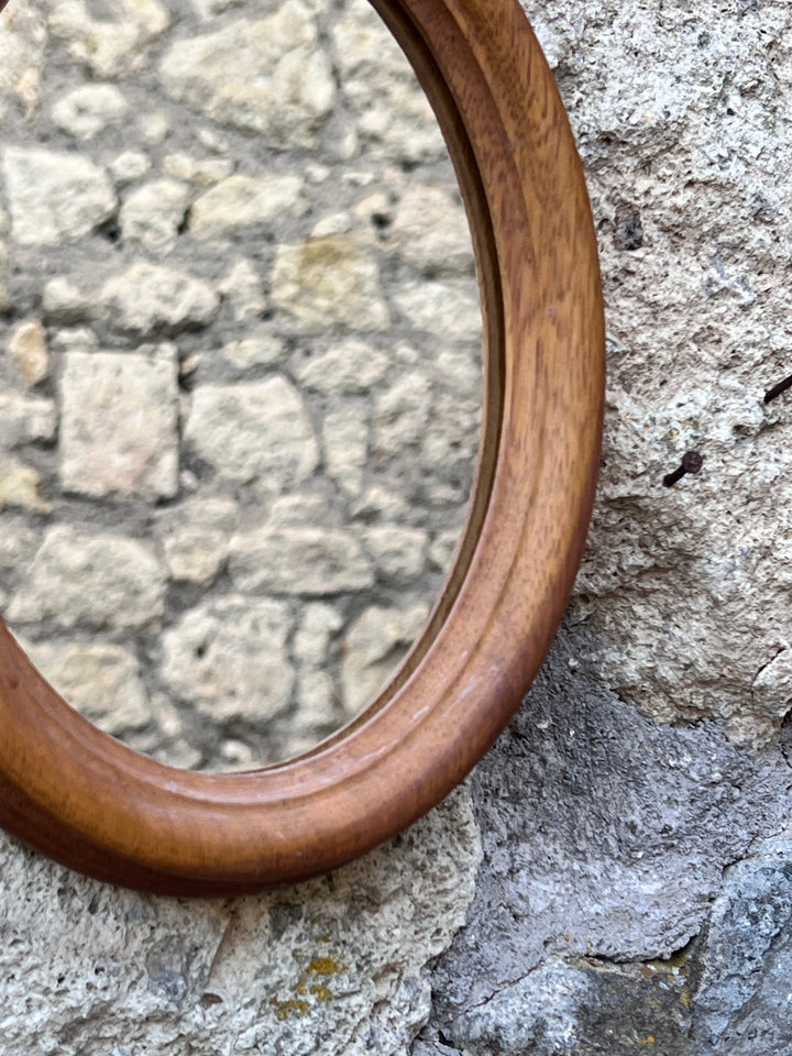 Specchietto ovale cornice legno